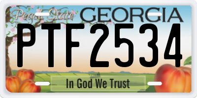 GA license plate PTF2534