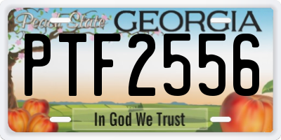 GA license plate PTF2556