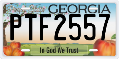 GA license plate PTF2557