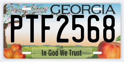 GA license plate PTF2568