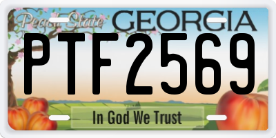 GA license plate PTF2569