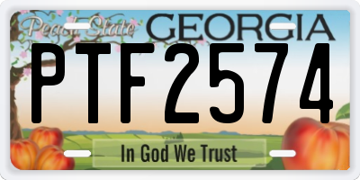 GA license plate PTF2574
