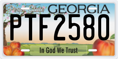 GA license plate PTF2580