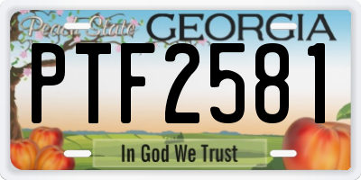 GA license plate PTF2581