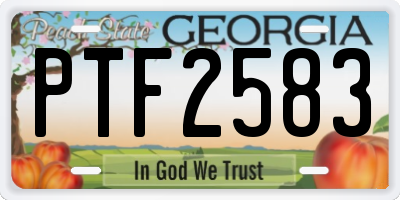GA license plate PTF2583