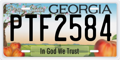GA license plate PTF2584