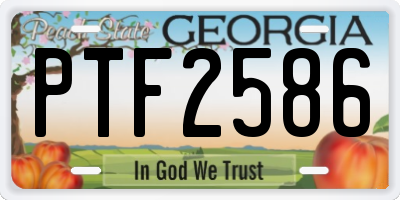 GA license plate PTF2586