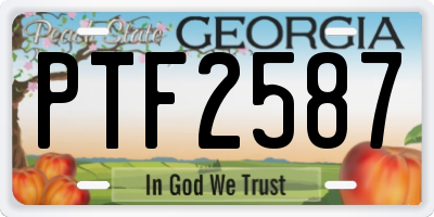 GA license plate PTF2587