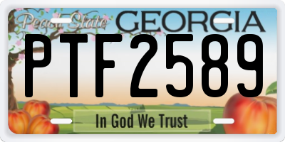 GA license plate PTF2589