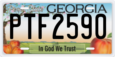 GA license plate PTF2590