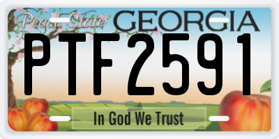 GA license plate PTF2591