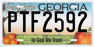 GA license plate PTF2592