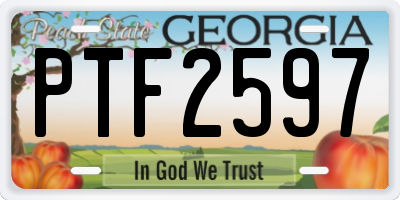 GA license plate PTF2597