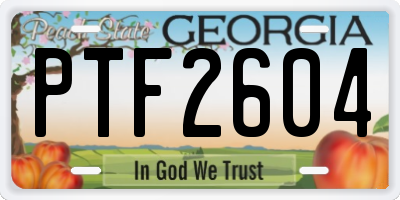 GA license plate PTF2604