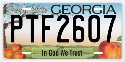 GA license plate PTF2607