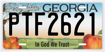 GA license plate PTF2621