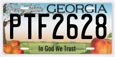 GA license plate PTF2628