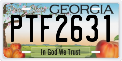 GA license plate PTF2631