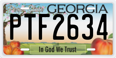 GA license plate PTF2634