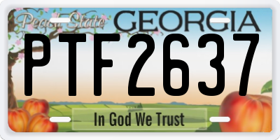 GA license plate PTF2637
