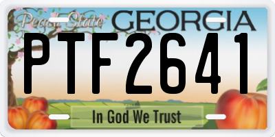 GA license plate PTF2641