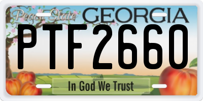 GA license plate PTF2660