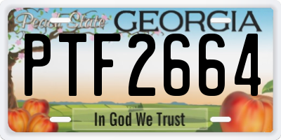 GA license plate PTF2664
