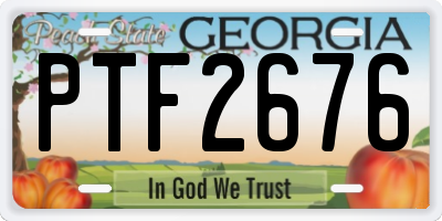 GA license plate PTF2676