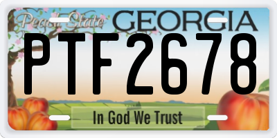 GA license plate PTF2678