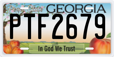 GA license plate PTF2679