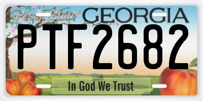 GA license plate PTF2682