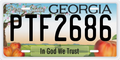 GA license plate PTF2686