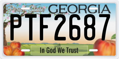 GA license plate PTF2687