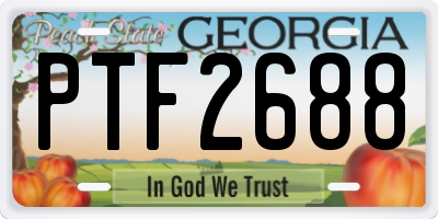 GA license plate PTF2688