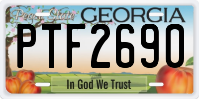 GA license plate PTF2690