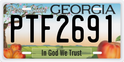 GA license plate PTF2691