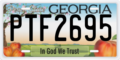 GA license plate PTF2695