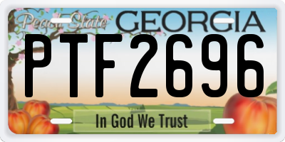 GA license plate PTF2696