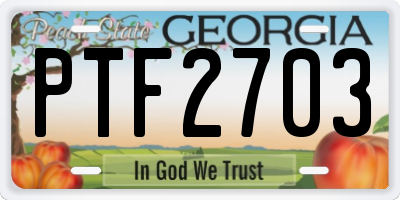 GA license plate PTF2703