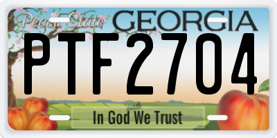 GA license plate PTF2704