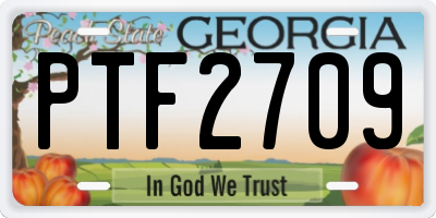 GA license plate PTF2709
