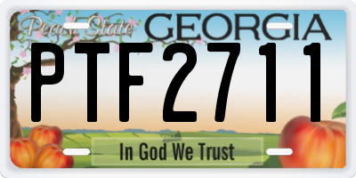 GA license plate PTF2711