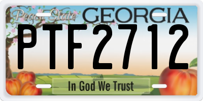 GA license plate PTF2712