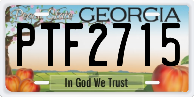 GA license plate PTF2715