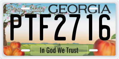 GA license plate PTF2716