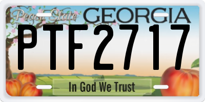 GA license plate PTF2717