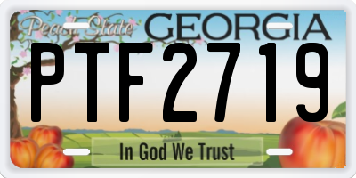GA license plate PTF2719