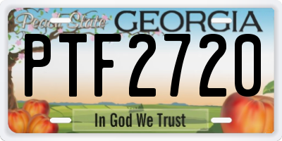 GA license plate PTF2720
