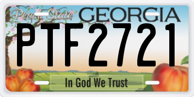 GA license plate PTF2721