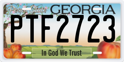 GA license plate PTF2723